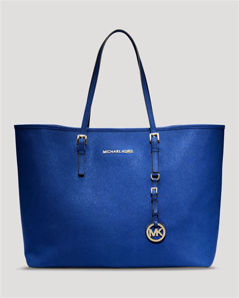 michael kors jet set travel tote blue|Michael Kors packable tote.